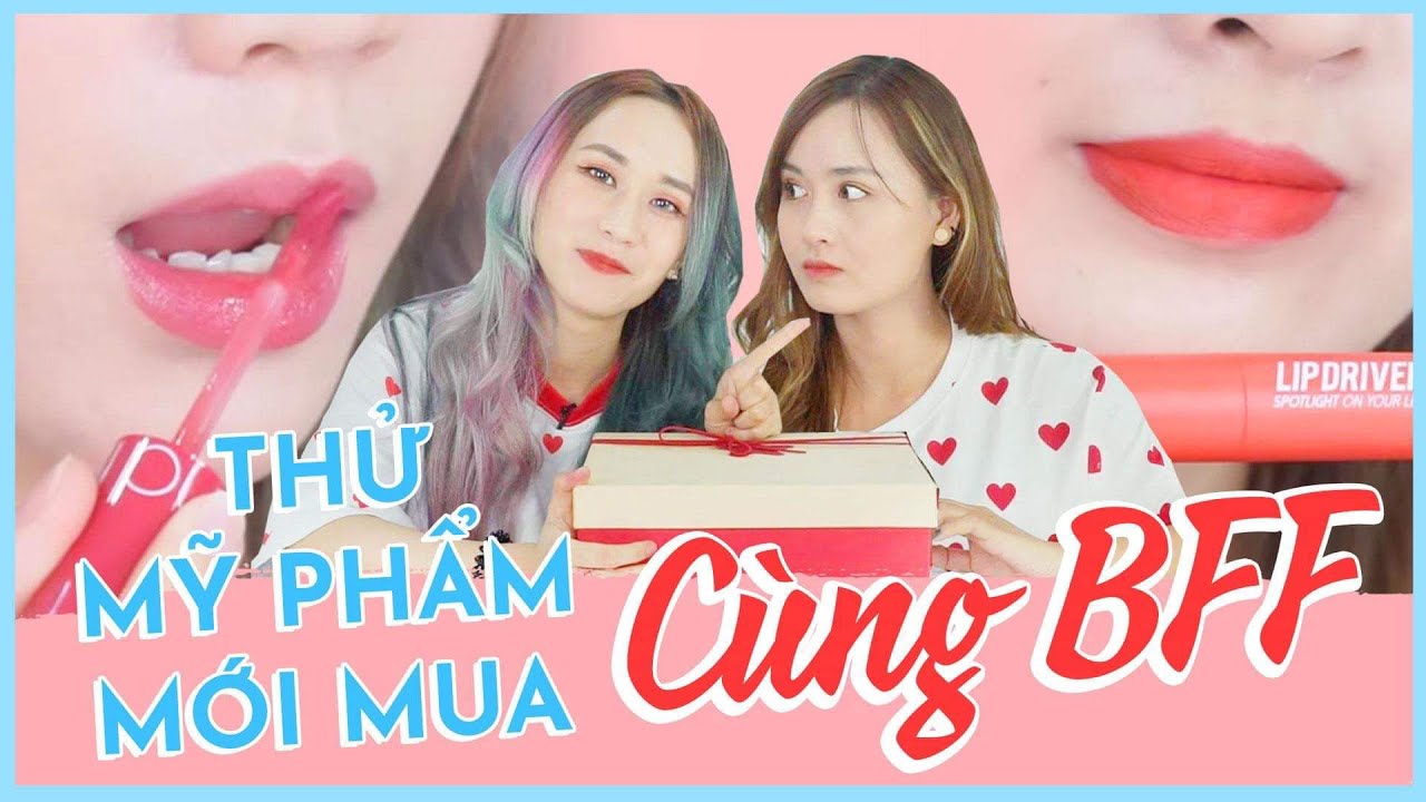 TESTING JUICY LASTING TINT + LIPDRIVER | UNBOXING ROM&ND COSMETICS WITH BFF | HƯƠNG WITCH