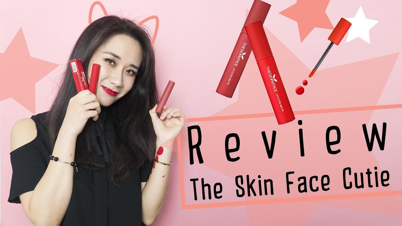 The Skin Face Lip Cutie Matte swatch & review son kem | Hương Witch